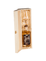 Joe´s Best - Woodford-Fass - 0,5l 35 %vol in 1er Holzkiste mit Glas Glencairn - Edelkorn-Brennerei Jos. Rosche