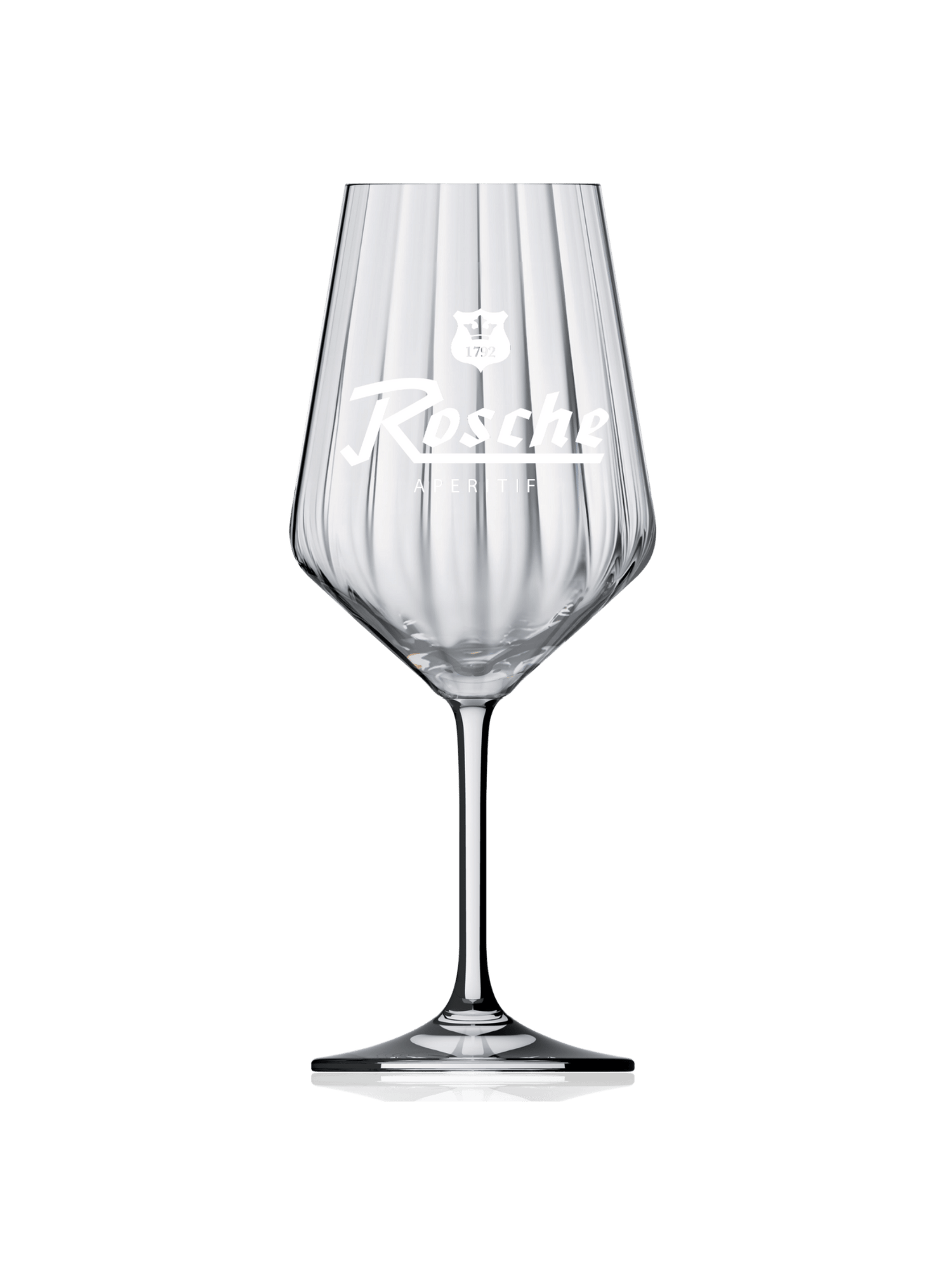 Ein Aperitif Glas mit Rosche Branding