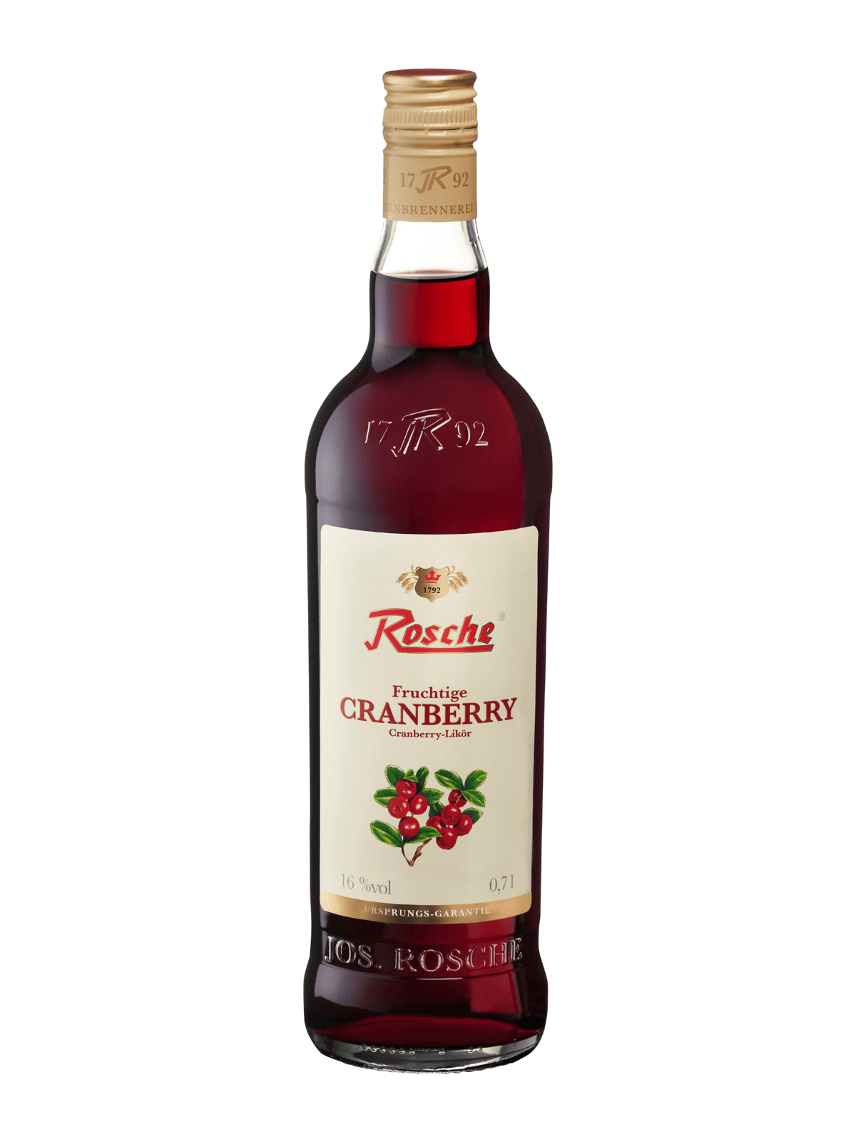 Flasche Rosche Fruchtige Cranberry Likör 0,7l mit 16% vol alkohol
