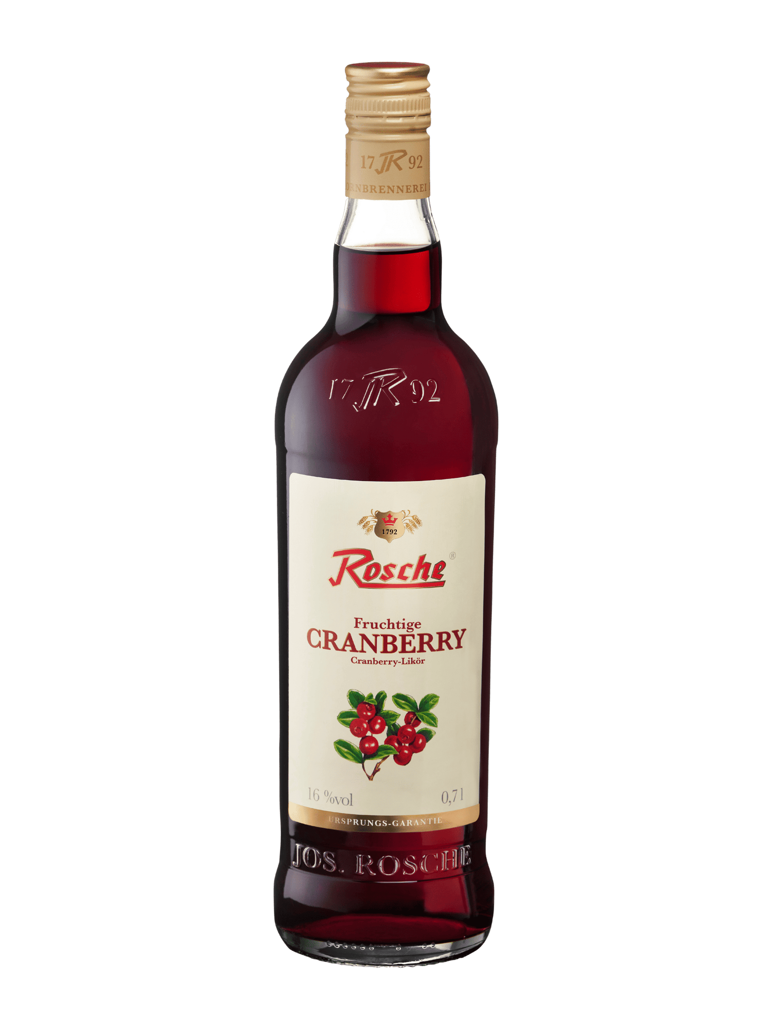 Flasche Rosche Fruchtige Cranberry Likör 0,7l mit 16% vol alkohol