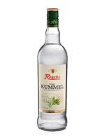 Rosche Feiner Kümmel 0,7l Flasche mit grünem Verschluss und Dill-Samen Motiv