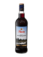 Flasche Rosche Original Moorwasser Kräuter-Likör 0,7l mit blauem Etikett und Moorlandschaft