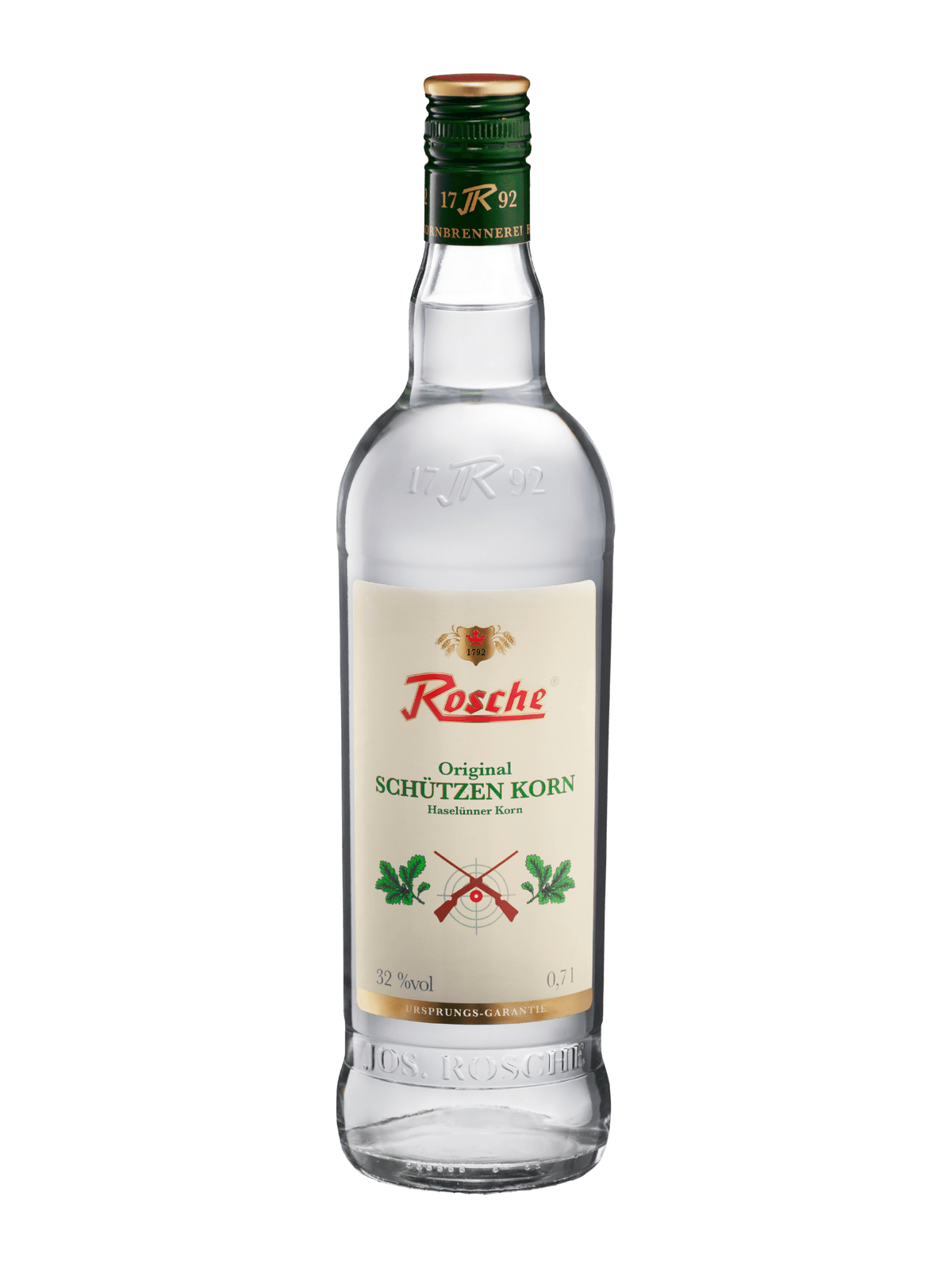 Flasche Rosche Original Schützen Korn Haselünner Korn 32% Vol, 0,7l Kornbrennerei