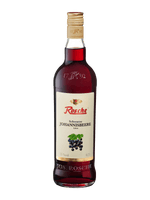 Flasche Rosche Schwarze Johannisbeere Likör 0,7l mit 25% vol, schwarzer Johannisbeere Fruchtetikett