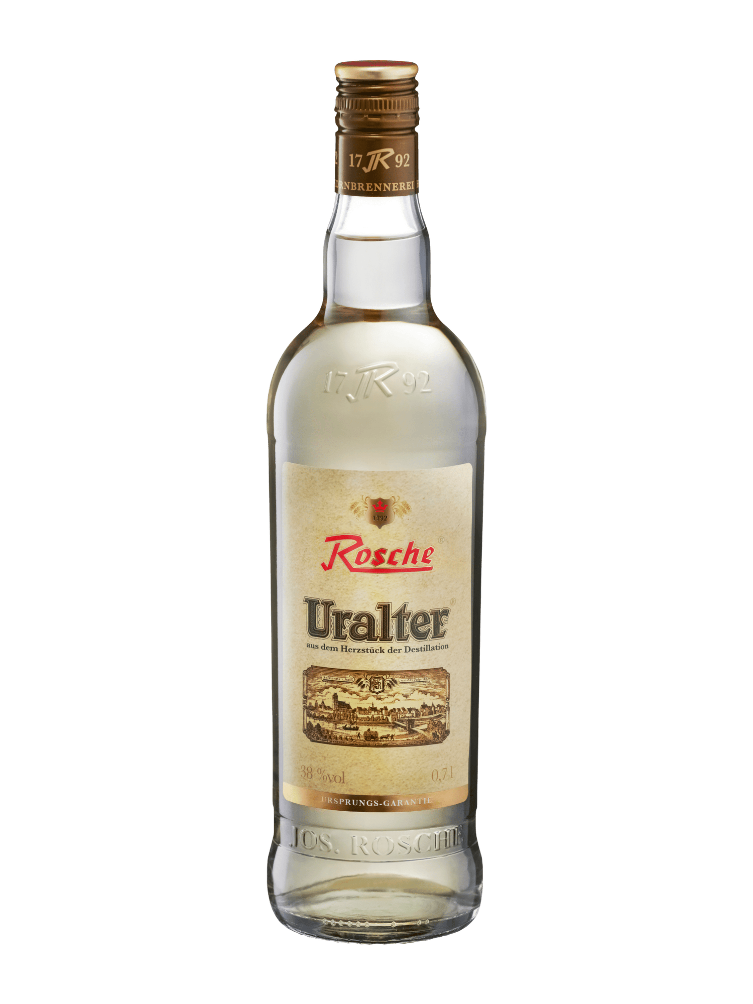 Flasche Rosche Uralter Korn 0,7l, 38% Vol Alkohol, traditionelle deutsche Spirituose