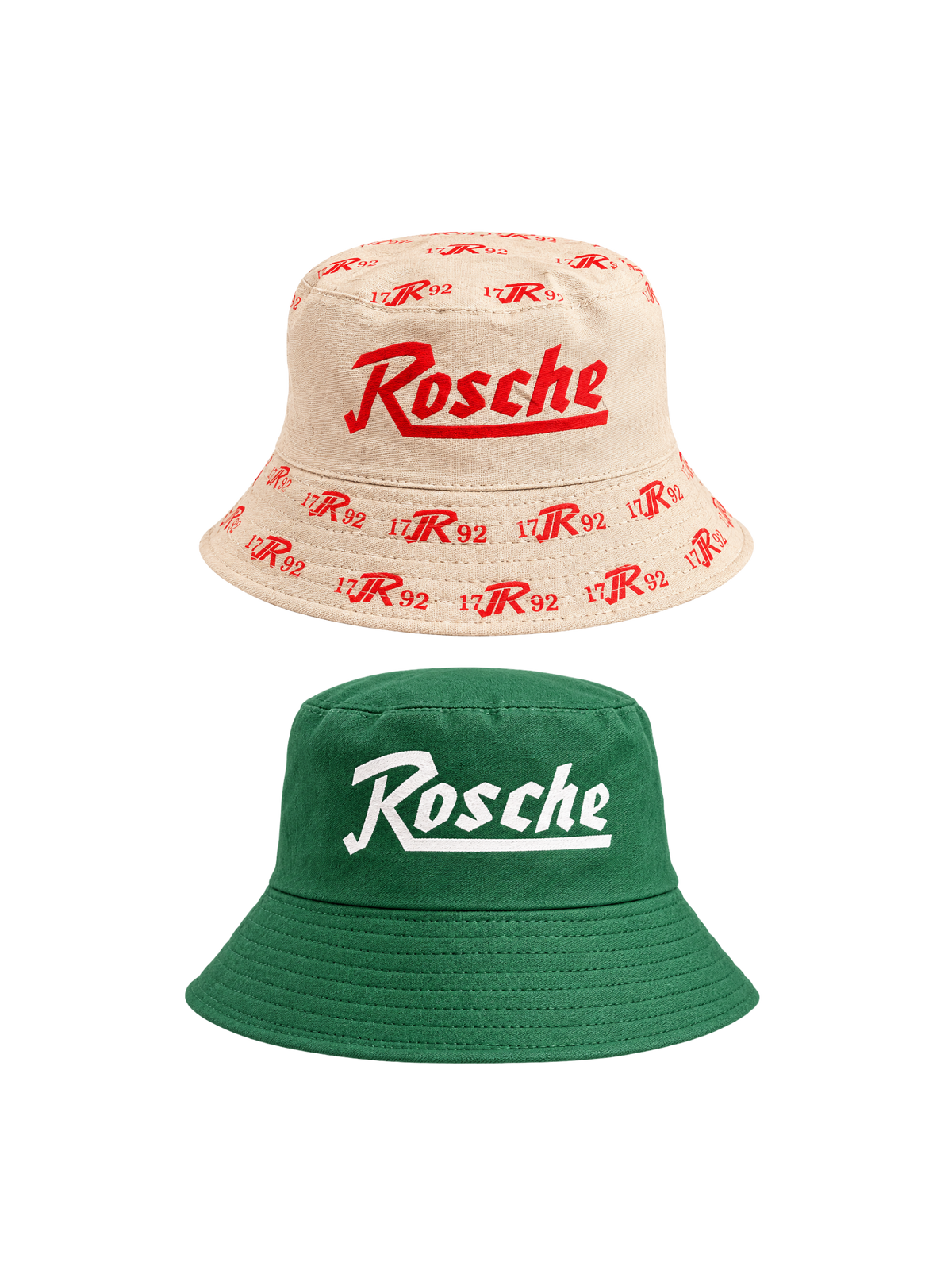 Rosche Wendefischerhut grün und beige - beide Seiten