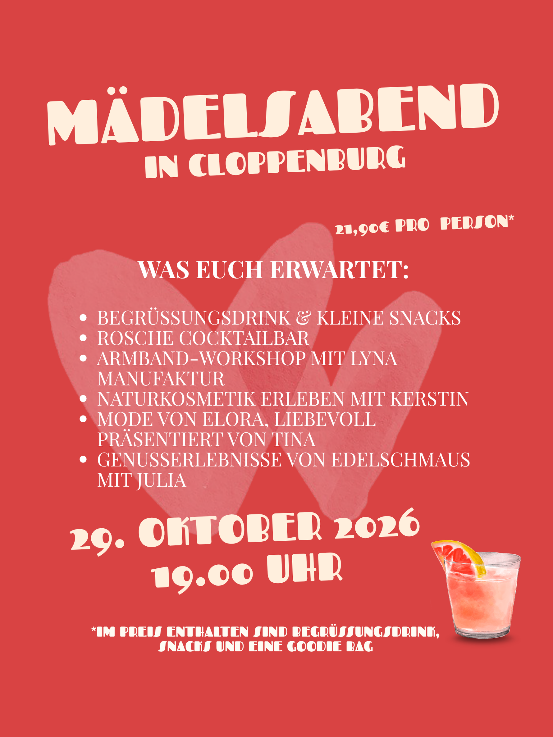 Rosche Mädelsabend in Cloppenburg mit verschiedenen Ausstellern am 29.10.2026