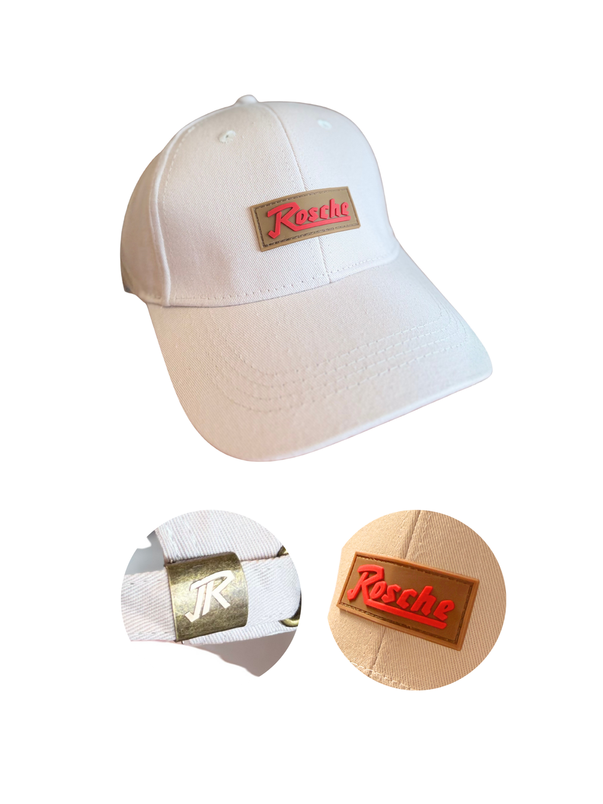Rosche beige Schirmmuetze mit Gravur und Logopatch