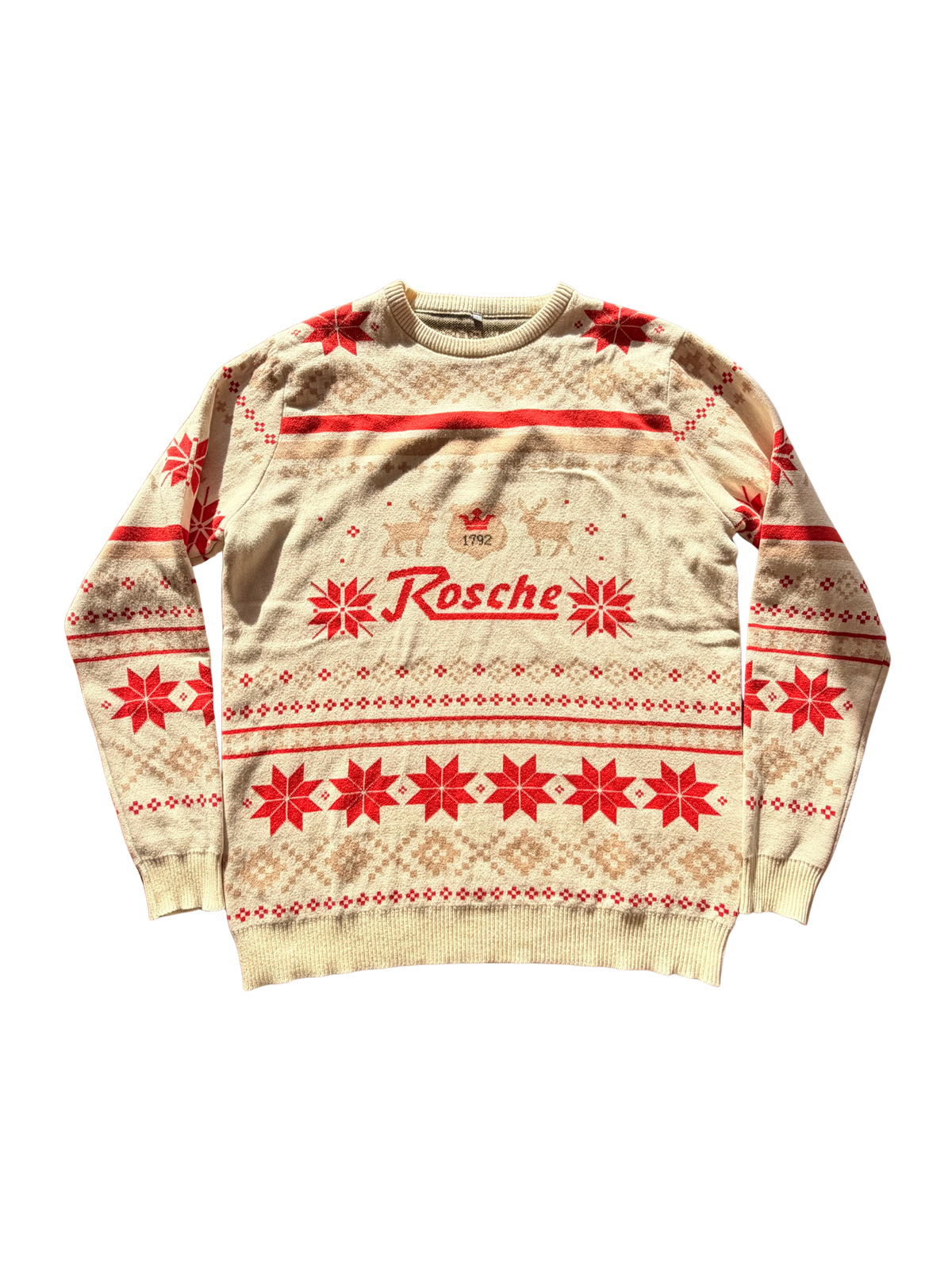 Rosche Weihnachtspullover Vorderseite mit Rosche Logo